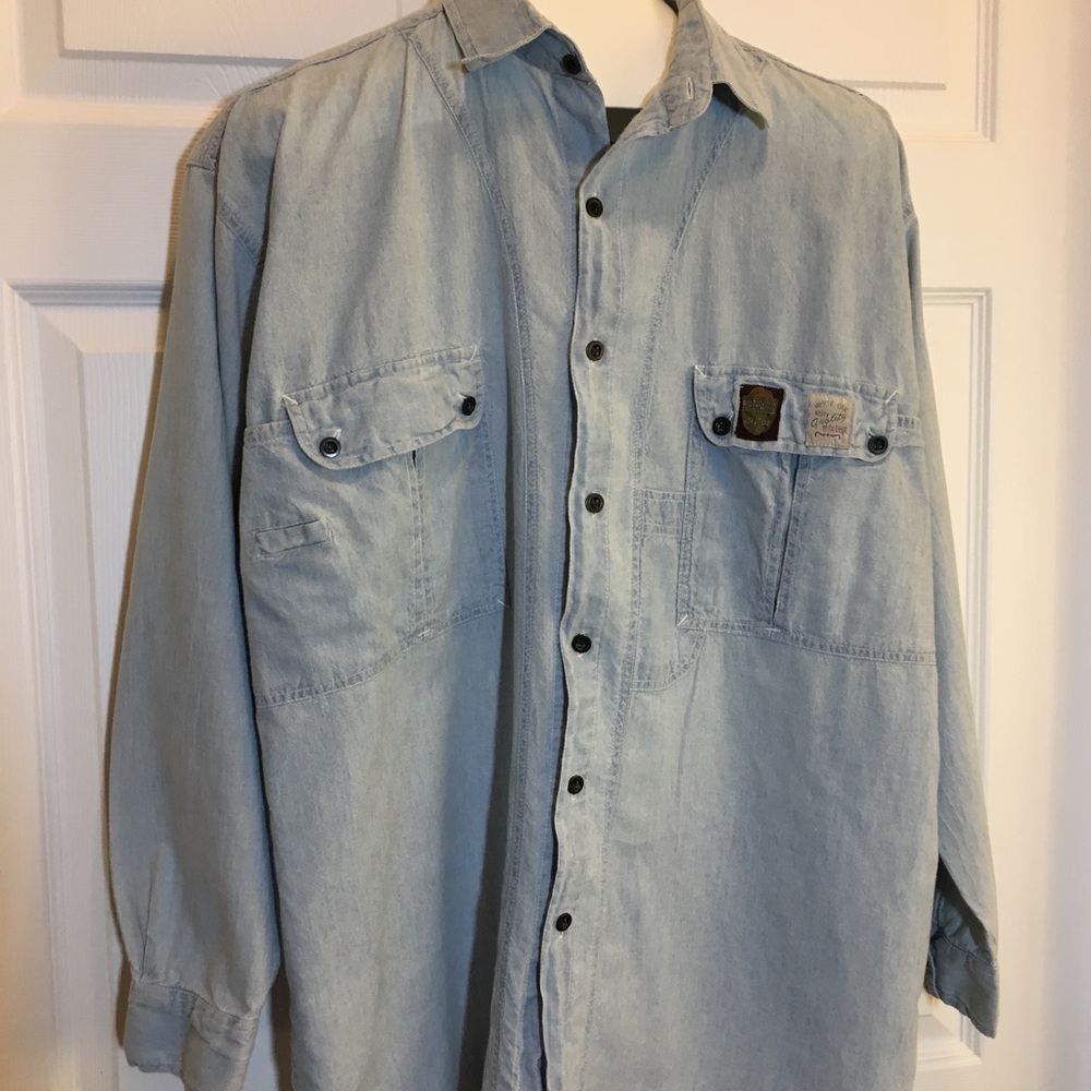 White Oak Vintage Light Blue 100% Shirt Size L